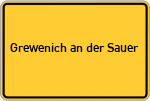 Place name sign Grewenich an der Sauer