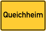 Place name sign Queichheim