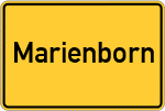 Place name sign Marienborn, Kreis Mainz