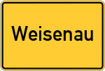 Place name sign Weisenau