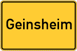 Place name sign Geinsheim, Pfalz