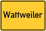 Place name sign Wattweiler