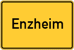 Place name sign Enzheim, Rheinhessen