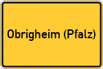 Place name sign Obrigheim (Pfalz)