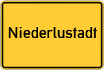 Place name sign Niederlustadt