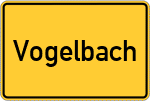Place name sign Vogelbach, Pfalz