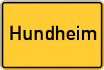 Place name sign Hundheim