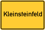 Place name sign Kleinsteinfeld