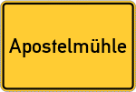 Place name sign Apostelmühle, Kreis Pirmasens