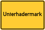 Place name sign Unterhadermark