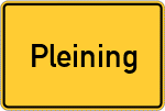Place name sign Pleining