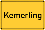 Place name sign Kemerting, Kreis Altötting