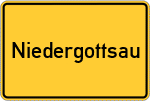 Place name sign Niedergottsau, Inn