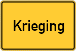 Place name sign Krieging, Kreis Altötting