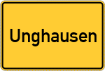 Place name sign Unghausen, Salzach