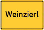 Place name sign Weinzierl, Kreis Altötting