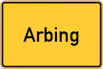 Place name sign Arbing, Kreis Altötting