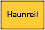 Place name sign Haunreit, Inn