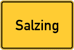 Place name sign Salzing