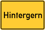 Place name sign Hintergern