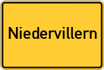 Place name sign Niedervillern, Salzach