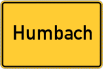Place name sign Humbach