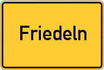 Place name sign Friedeln