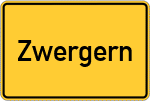Place name sign Zwergern