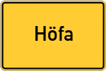 Place name sign Höfa