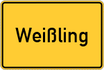 Place name sign Weißling, Oberbayern