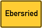 Place name sign Ebersried, Kreis Fürstenfeldbruck