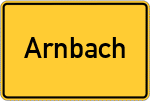 Place name sign Arnbach, Kreis Dachau