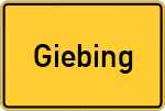 Place name sign Giebing