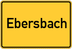 Place name sign Ebersbach, Kreis Dachau