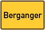 Place name sign Berganger, Kreis Ebersberg, Oberbayern