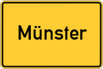 Place name sign Münster, Kreis Ebersberg, Oberbayern