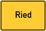 Place name sign Ried, Gemeinde Frauenneuharting