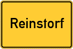 Place name sign Reinstorf, Kreis Ebersberg, Oberbayern