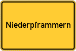 Place name sign Niederpframmern