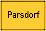 Place name sign Parsdorf