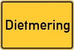 Place name sign Dietmering