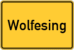 Place name sign Wolfesing