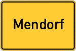 Place name sign Mendorf