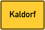 Place name sign Kaldorf