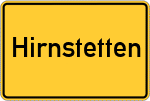Place name sign Hirnstetten