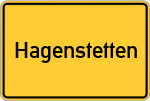 Place name sign Hagenstetten