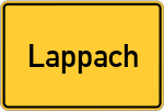 Place name sign Lappach, Stadt