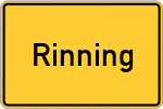 Place name sign Rinning, Stadt