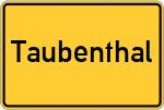 Place name sign Taubenthal
