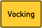 Place name sign Vocking, Stadt
